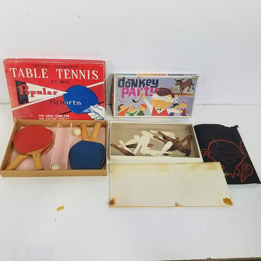 Vintage Board Games  Lot of 2   Donkey Party & Table Tennis image number 2