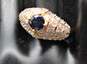 Sterling Silver Sapphire & Cubic Zirconia Ring (SZ 8.75) - 5.3g image number 1