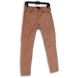 Womens Pink Denim Medium Wash 5 Pocket Design Skinny Jeans Size 2/26