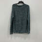 Womens Blue Crew Neck Knitted Long Sleeve Pullover Sweater Size Medium image number 1