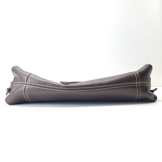 Dooney & Bourke Brown Pebbled Leather Shoulder Hobo Tote Bag image number 7