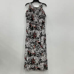 NWT Womens Black White V-Neck Cold Shoulder Pullover Maxi Dress Size 8 alternative image