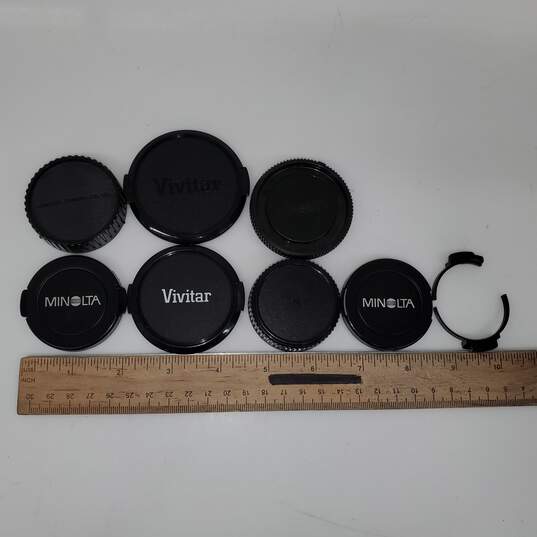 Untested P/R Assorted Brand Lens Caps Lot - Minolta Vivitar Tamron image number 1