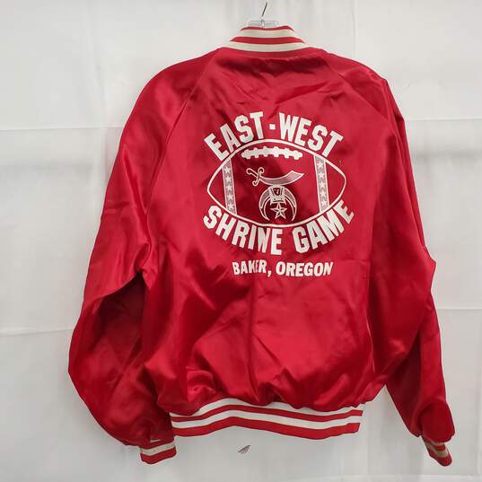 Pla-Jac by Dunbrooke Men's 'East West Shrine Game' Red Varsity Jacket Size L (44/46) image number 2
