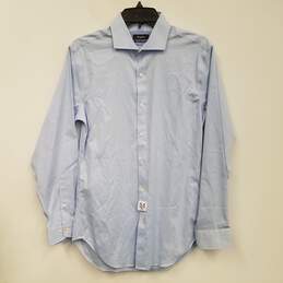 NWT Mens Blue Slim Fit Long Sleeve Spread Collar Dress Shirt Size 15-32/33