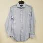 NWT Mens Blue Slim Fit Long Sleeve Spread Collar Dress Shirt Size 15-32/33 image number 1