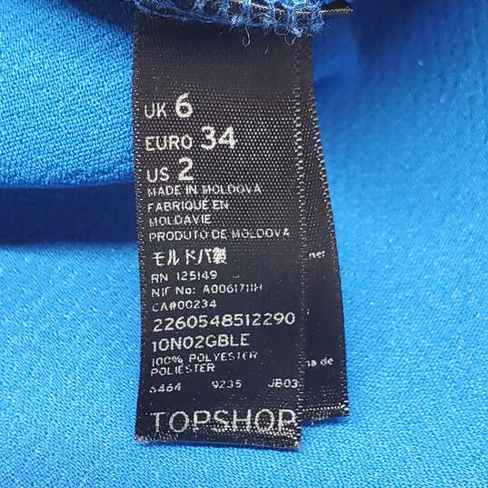 Topshop Cobalt Blue Zipper Pockets Shift Dress Size 2 image number 4