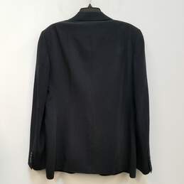 Mens Black Long Sleeve Peak Lapel Single Breasted Two Button Blazer Size 42 alternative image