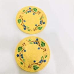 Tiffany & Co. Blackberry Basket Weave Design Yellow Porcelain Plates Set of 4 alternative image