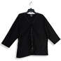 Womens Black Long Sleeve Button Front Cardigan Sweater Size 3X image number 1