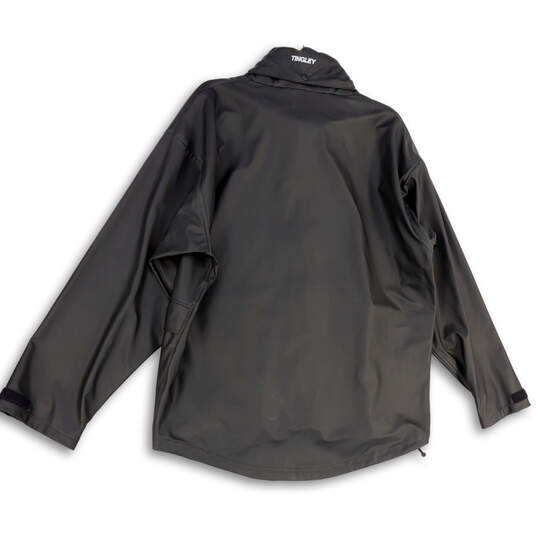 NWT Mens Black Long Sleeve Mock Neck Full-Zip Windbreaker Jacket Size Large image number 2