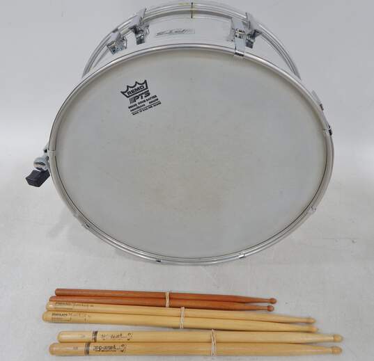 Remo Brand Quadura Model 13.5 Inch Snare Drum w/ Case and Drum Sticks image number 1