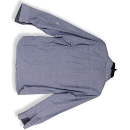 Womens Purple Polka Dot Pocket Long Sleeve Collared Button-Up Shirt Size M alternative image
