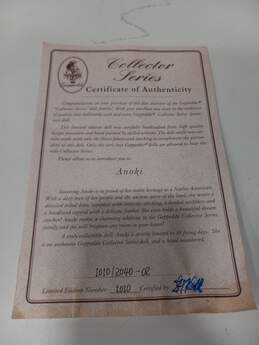 Geppeddo "Collector's Series" Doll Anoki IOB with Certificate of Authenticity alternative image