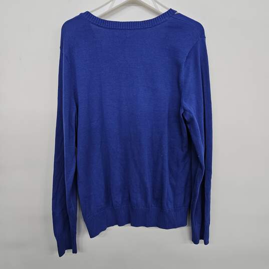 Amparo Blue V Neck Sweater image number 2