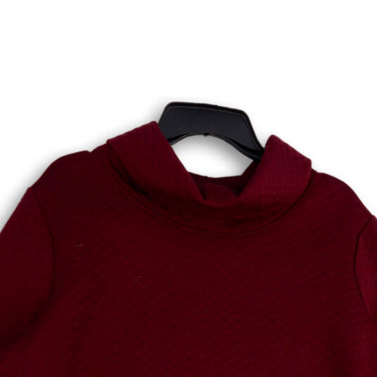 NWT Womens Red Textured Kangaroo Pocket Pullover Sweatshirts Size XXL image number 3