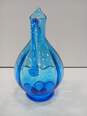 Lot of Four Blue Glass Blown Cups and Pitcher (Pitcher And Cups Don't Quite Match - They Do Color Wise) image number 3