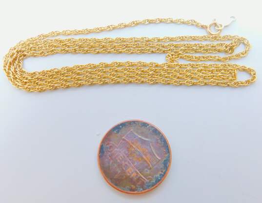 14K Yellow Gold Rope Chain Necklace for Repair 3.9g image number 3
