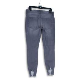 NWT Express Womens Gray Denim Distressed Mid-Rise Raw Hem Ankle Jeans Size 10R alternative image