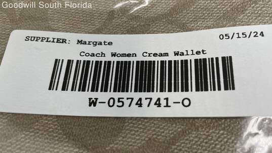 Coach Womens Cream Monogram Print Bag Charm Lightweight Wristlet Wallet image number 6