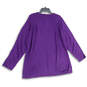 NWT Womens Purple Tight-Knit Long Sleeve Henley Sweater Size 2X image number 2
