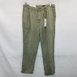 Adriano Goldschmeid The Evan Green Relaxed Pleated Trouser Size 28