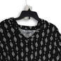 Womens Black White Printed Long Sleeve Hooded Tunic Blouse Top Size 2X image number 3