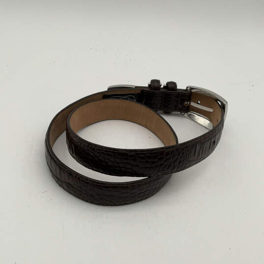 Womens Brown Leather Animal Print Adjustable Metal Buckle Waist Belt Sz 32 image number 3