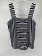 Vince Camuto Womens Blue Striped Square Neck Blouse Top Size S T-0528923-D image number 1