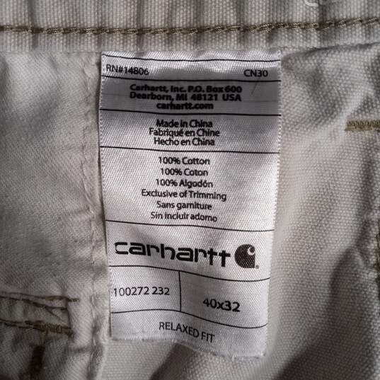 Men's Carhartt White Denim Jeans Size 40X32 image number 4