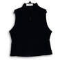 Womens Black Sleeveless Mock Neck Full-Zip Fleece Vest Size Medium image number 1