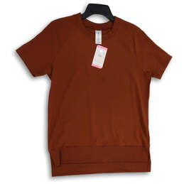 NWT Womens Burnt Orange Crew Neck Short Sleeve Pullover T-Shirt Size S