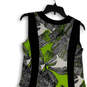 NWT Womens Black Green Floral Sleeveless V-Neck Pullover A-Line Dress Sz S image number 1