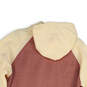 NWT Mens Brown Cream Long Sleeve Kangaroo Pocket Pullover Hoodie Size Large image number 4