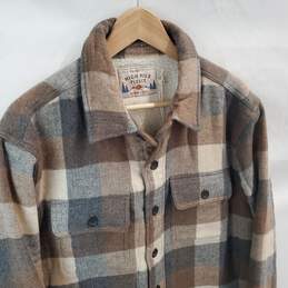 FAHERTY High Pile Fleece Shirt Jacket Plaid Cpo In Western Prairie Buffalo Men's Size L NWT alternative image