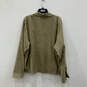 Womens Beige Front Pockets Long Sleeve Collared Full Zip Jacket Size XL image number 2