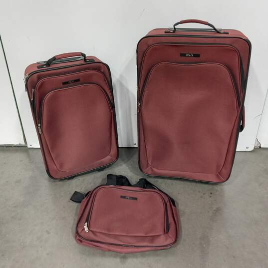 3PC Aspen iPak Maroon Luggage Set image number 1
