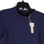 NWT Mens Blue Striped Long Sleeve Crew Neck Pullover Sweater Size Medium image number 3