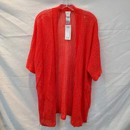 Chico's Red Open Stitch Cardigan Sweater Size 3(US XL) NWT