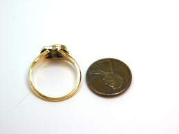 Vintage Illinois Bell 10K Yellow Gold 0.03 CT Diamond & Sapphire Ring 4.8g alternative image