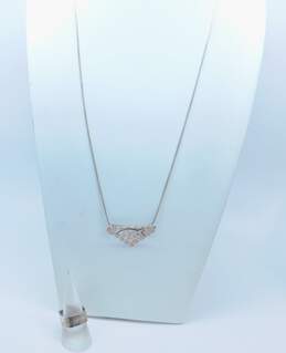 Sterling Silver Fish Pendant Necklace Abalone Necklace & Earrings & Square Band Ring 18.1g alternative image