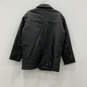 Mens Black Leather Long Sleeve Pockets Button Front Motorcycle Jacket Sz L image number 2