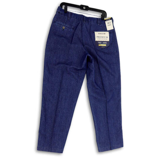 NWT Mens Blue Premium Stretch Denim Pockets Wide Leg Jeans Size 32x30 image number 4