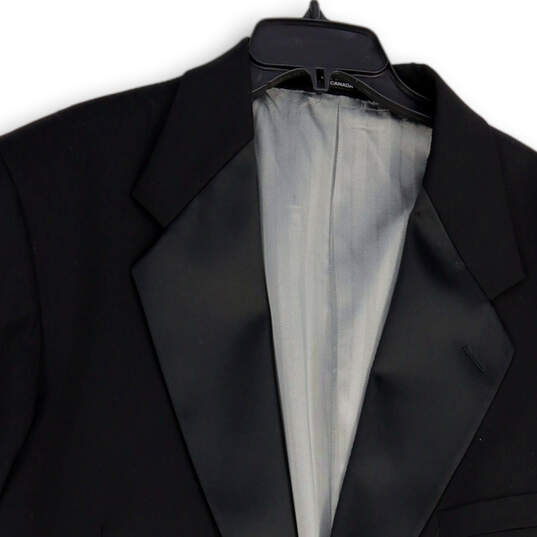 Mens Black Notch Lapel Long Sleeve Single Breasted Two Button Blazer Sz 46 image number 3