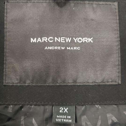Marc NY Men Black Rain Trench Coat 2X image number 3