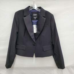 NWT J. Crew Collection Tollegmo WM's Black Cropped Polyester Blazer Size 8
