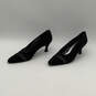 Womens Black Pointed Toe Fashionable Slip-On Kitten Pump Heels Size 8.5 AA image number 5