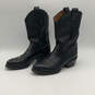 Mens Black Leather Almond Toe Cowboy Pull On Stylish Western Boots Size 8.5 image number 3