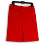 Womens Red Front Slit Flap Pocket Knee Length A-Line Skirt Size 40 image number 1