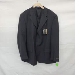 Firado Dark Gray Wool Pin Stripe Patterned Blazer Jacket MN Size L 48 NWT